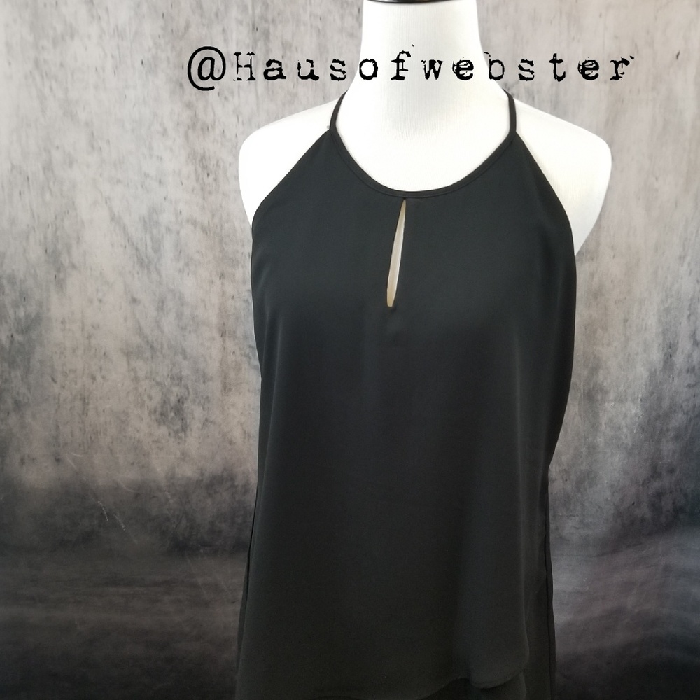 [Catherine Malandrino] black layered halter top